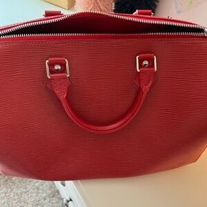 Auth LOUIS VUITTON Speedy 30 Rouge Epi Leather
